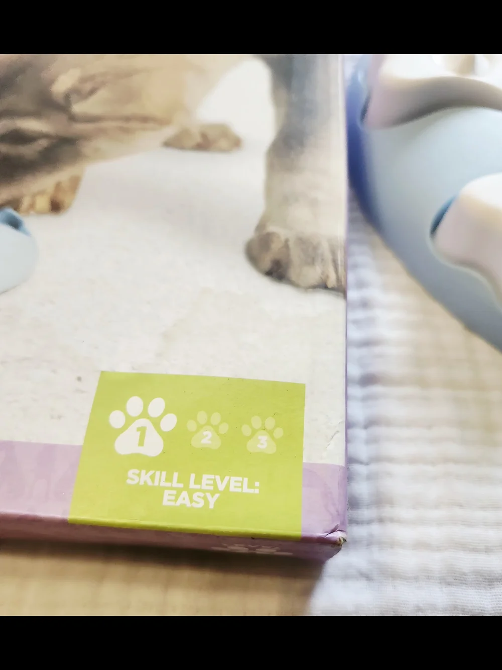Nina Ottosson Level 1 Slow Feed Dog Puzzle Toy – Light Blue & Cream Treat